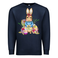 Navy easter bunny and eggs Premium Sweatshirt - AdoDesignShop