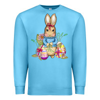 Ocean Blue easter bunny and eggs Premium Sweatshirt - AdoDesignShop