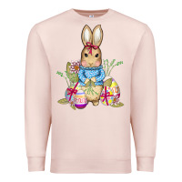 Pale Pink easter bunny and eggs Premium Sweatshirt - AdoDesignShop