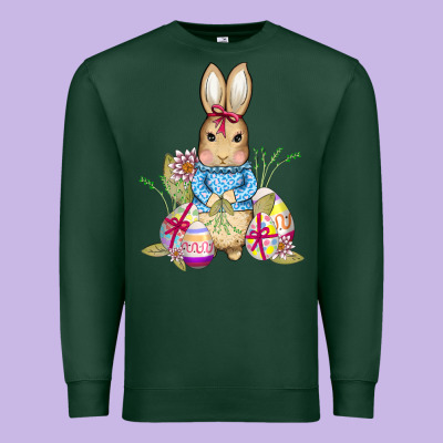 Easter Bunny And Eggs Premium Sweatshirt Designed By Adodesignshop