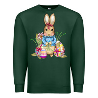 Sports Green easter bunny and eggs Premium Sweatshirt - AdoDesignShop