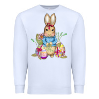 White easter bunny and eggs Premium Sweatshirt - AdoDesignShop