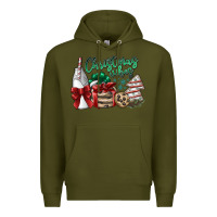 Army Green christmas vibes Premium Hoodie - SublimationCraftShop