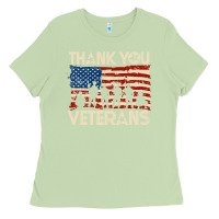 Matcha Thank You Veterans American Flag Patriotic Ladies Tee - baoMotion