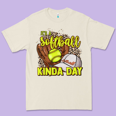 It's A Softball Kinda Day Leopard Premium Tee Designed By Howdyjamesfarm