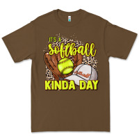 Cacao It's a Softball kinda day leopard Premium Tee - HowdyJamesFarm