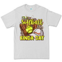 Dove Grey It's a Softball kinda day leopard Premium Tee - HowdyJamesFarm