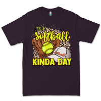 Plum It's a Softball kinda day leopard Premium Tee - HowdyJamesFarm