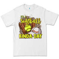 White It's a Softball kinda day leopard Premium Tee - HowdyJamesFarm