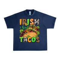 Navy St. Patrick's Irish i had tacos Urban Heavy Tee - OliviaCreatesArt