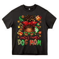 Asphalt santas favorite dog mom afro messy bun Heavy Core Tee - texasbilliewilder