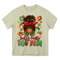 Mossy santas favorite dog mom afro messy bun Heavy Core Tee - texasbilliewilder