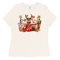 Bone christmas reindeer coffee Ladies Tee - CowGirlArtShop