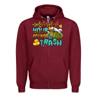 Burgundy splish splash your opinion is trash Zipper Hoodie - AdoDesignShop