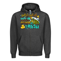 Charcoal Heather splish splash your opinion is trash Zipper Hoodie - AdoDesignShop