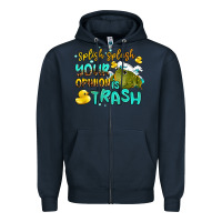 Navy splish splash your opinion is trash Zipper Hoodie - AdoDesignShop