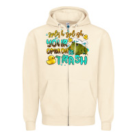 Sandshell splish splash your opinion is trash Zipper Hoodie - AdoDesignShop