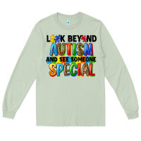 Matcha look beyond autism and see someone special Long Sleeve Tee - FaDigitalArtStudio