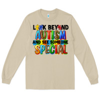 Mushroom look beyond autism and see someone special Long Sleeve Tee - FaDigitalArtStudio