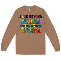 Toasted Coconut look beyond autism and see someone special Long Sleeve Tee - FaDigitalArtStudio