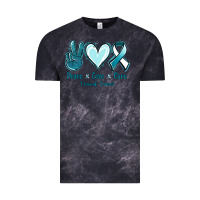 Cloud Black Peace Love Cure Cervical Cancer Vintage Tee - Jasminsmagicworld
