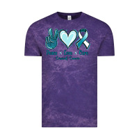 Cloud Purple Peace Love Cure Cervical Cancer Vintage Tee - Jasminsmagicworld