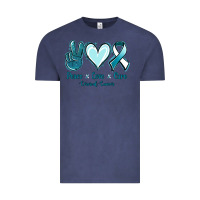 Vintage Denim Peace Love Cure Cervical Cancer Vintage Tee - Jasminsmagicworld