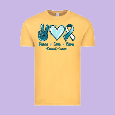 Peace Love Cure Cervical Cancer Vintage Tee Designed By Jasminsmagicworld