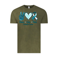 Vintage Olive Peace Love Cure Cervical Cancer Vintage Tee - Jasminsmagicworld