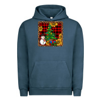 Pigment Midnight Navy snowman trees coaster Urban Hoodie - JahusDesignShop