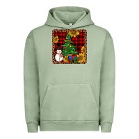 Pigment Oil Green snowman trees coaster Urban Hoodie - JahusDesignShop