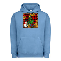 Pigment Pebble Blue snowman trees coaster Urban Hoodie - JahusDesignShop