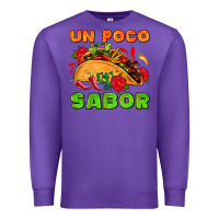 Purple un poco sabor with taco and pepper Premium Sweatshirt - AdoDesignShop
