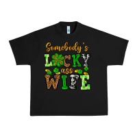 Black St. Patrick's Somebody’s lucky ass wife Urban Heavy Tee - OliviaCreatesArt