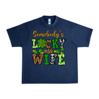 Navy St. Patrick's Somebody’s lucky ass wife Urban Heavy Tee - OliviaCreatesArt