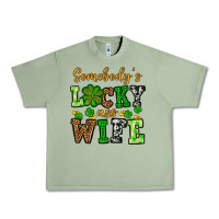 Oil Green St. Patrick's Somebody’s lucky ass wife Urban Heavy Tee - OliviaCreatesArt