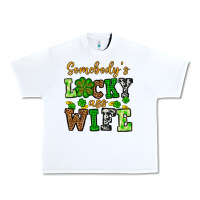 White St. Patrick's Somebody’s lucky ass wife Urban Heavy Tee - OliviaCreatesArt