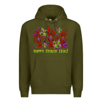 Army Green happy crawdi gras mardi gras carnival Premium Hoodie - Jasminsmagicworld