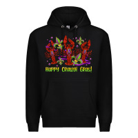 Black happy crawdi gras mardi gras carnival Premium Hoodie - Jasminsmagicworld