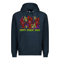Navy happy crawdi gras mardi gras carnival Premium Hoodie - Jasminsmagicworld