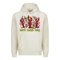 Oatmeal Heather happy crawdi gras mardi gras carnival Premium Hoodie - Jasminsmagicworld