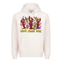 Pale Pink happy crawdi gras mardi gras carnival Premium Hoodie - Jasminsmagicworld