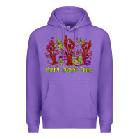 Purple happy crawdi gras mardi gras carnival Premium Hoodie - Jasminsmagicworld