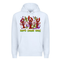 White happy crawdi gras mardi gras carnival Premium Hoodie - Jasminsmagicworld