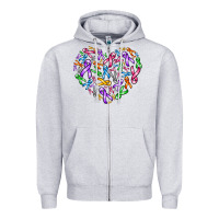 Heather Grey cancer ribbon heart Zipper Hoodie - AdoDesignShop