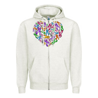Oatmeal Heather cancer ribbon heart Zipper Hoodie - AdoDesignShop