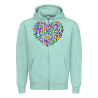 Seafoam cancer ribbon heart Zipper Hoodie - AdoDesignShop