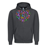 Smoke cancer ribbon heart Zipper Hoodie - AdoDesignShop