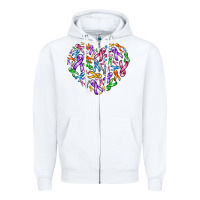 White cancer ribbon heart Zipper Hoodie - AdoDesignShop