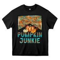 Black Pumpkin junkie Heavy Core Tee - NancyCooperArtShop